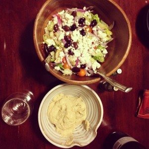 Hummus and Greek Salad